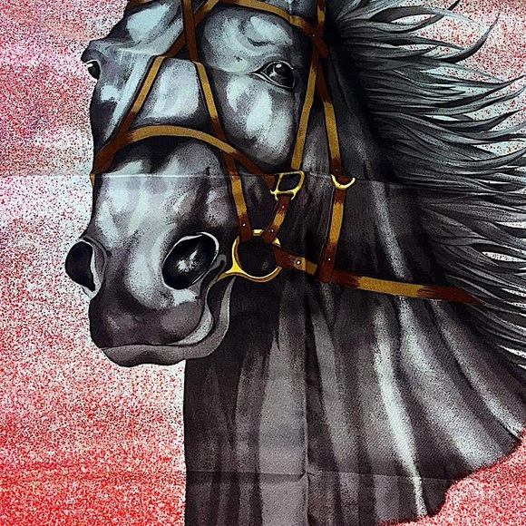 Authentic Vintage Gucci Rare Equestrian Motif GG Harness Border Silk Scarf - Picture 3 of 10